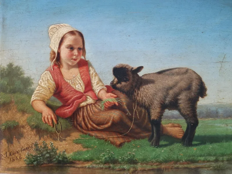 1822-Pierre Joseph Toussaint - Ragazza con agnello